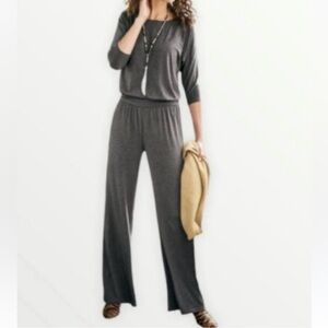 Soft Surroundings Charcoal Jumpsuit